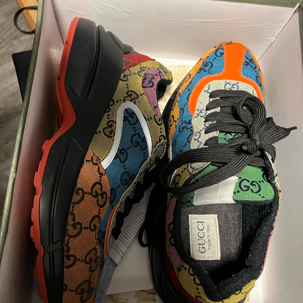 Gucci Kids Colorful Logo Sneakers